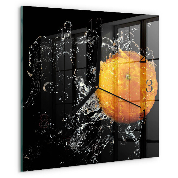 Square wall clock Orange