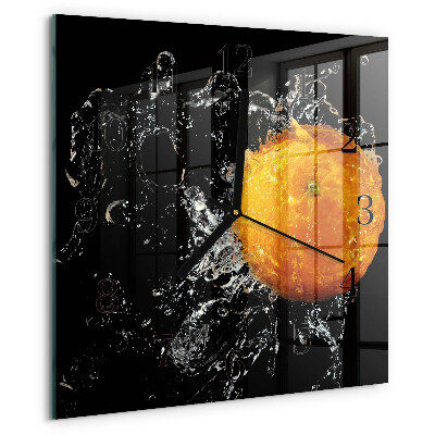 Square wall clock Orange