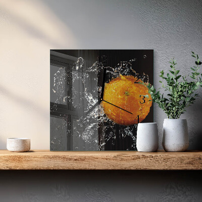 Square wall clock Orange