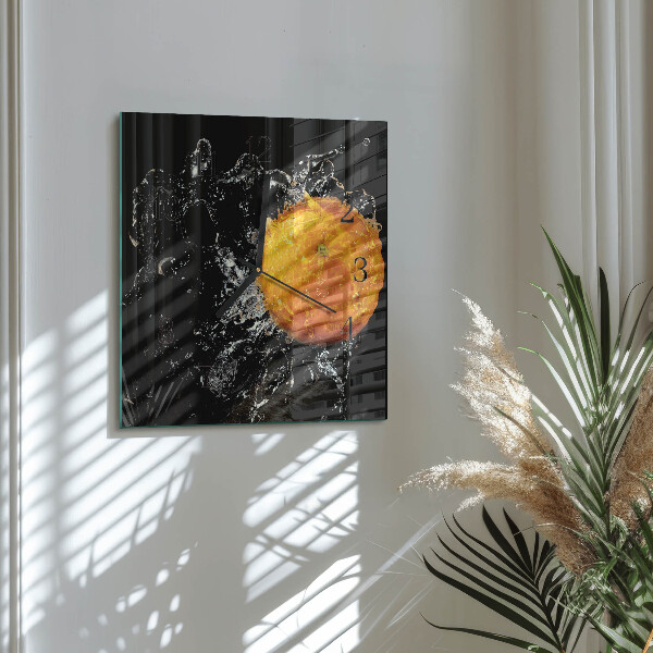Square wall clock Orange