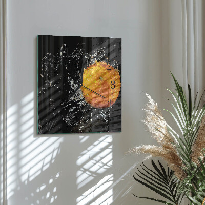 Square wall clock Orange