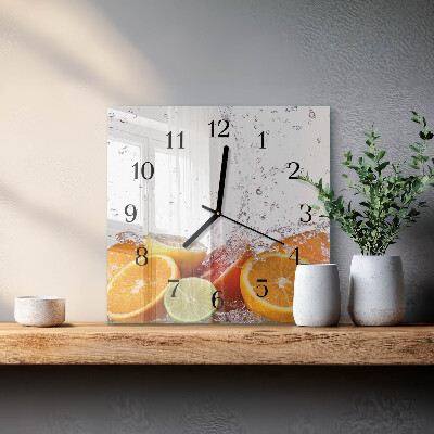 Square wall clock Oranges