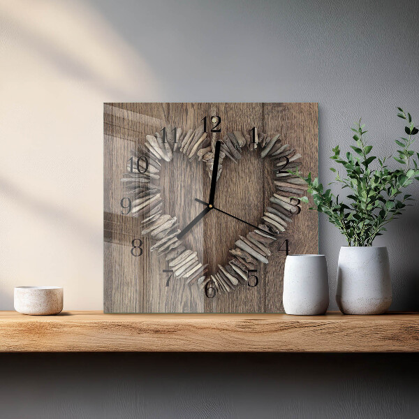 Square wall clock Heart