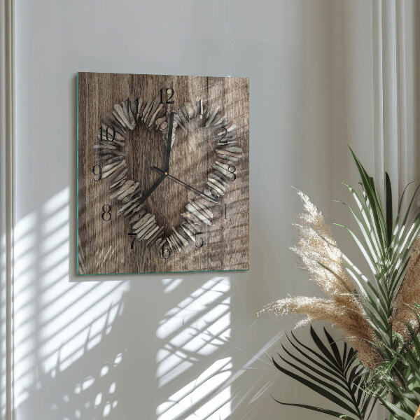 Square wall clock Heart