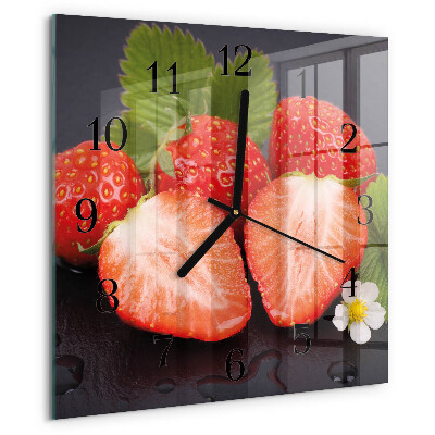 Square wall clock Strawberries