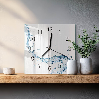 Square wall clock Water