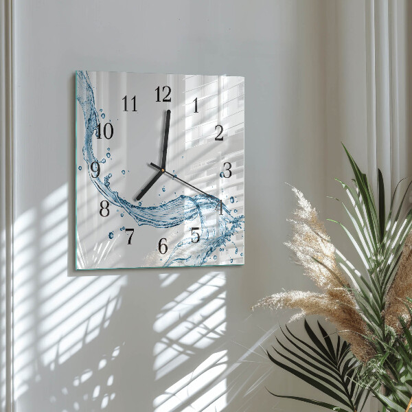 Square wall clock Water