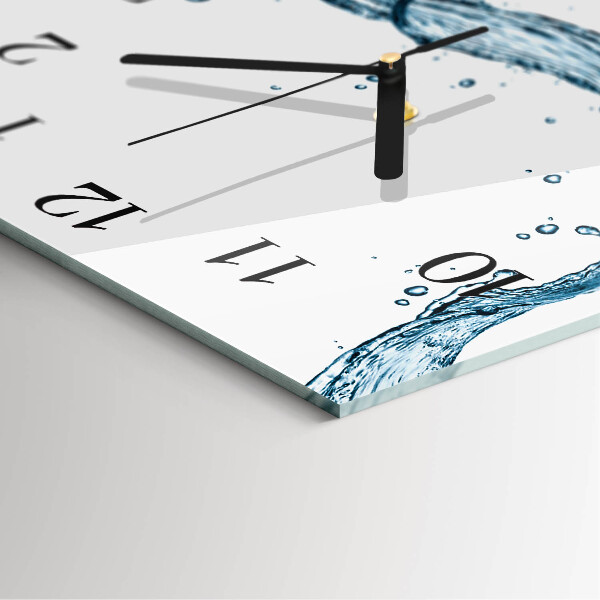 Square wall clock Water