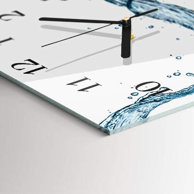 Square wall clock Water