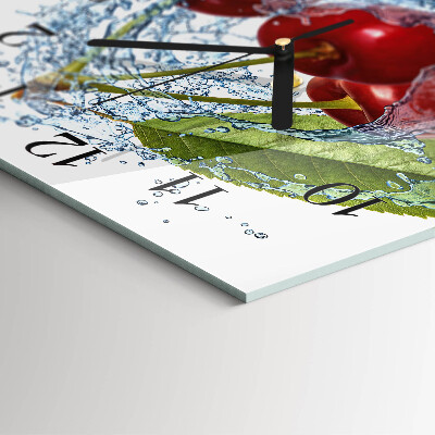 Square wall clock Cherries