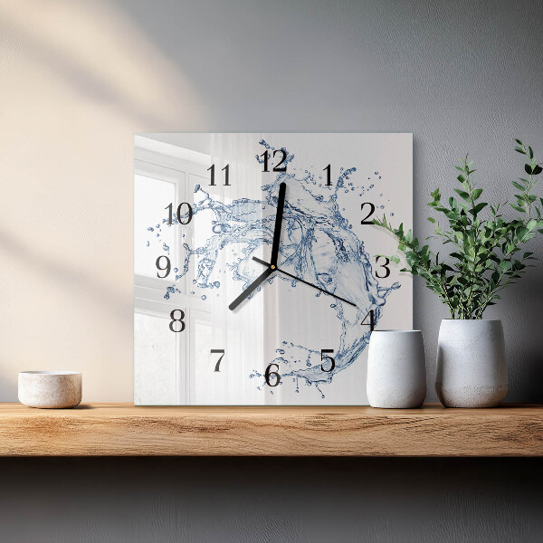 Square wall clock Water