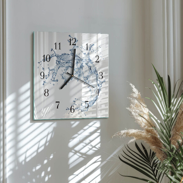 Square wall clock Water