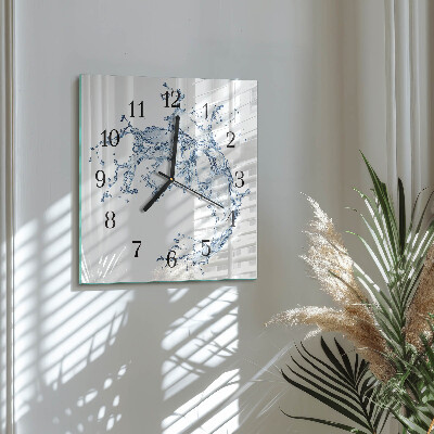Square wall clock Water