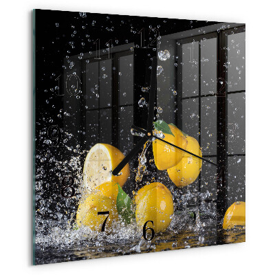 Square wall clock Lemons