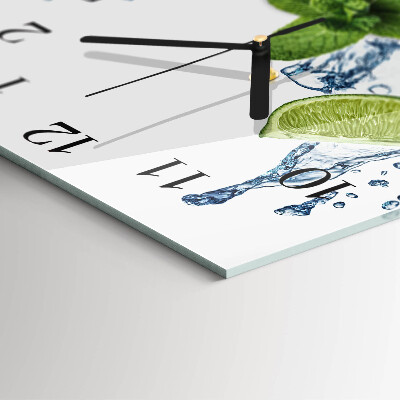Square wall clock Mint with Lime