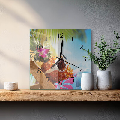Square wall clock Pineapple