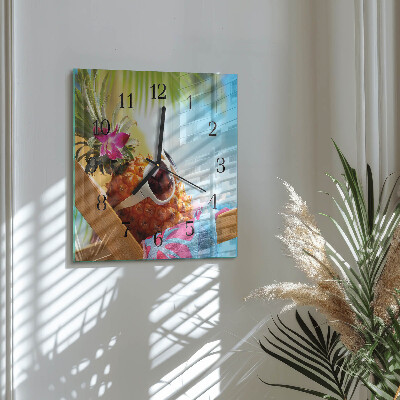 Square wall clock Pineapple