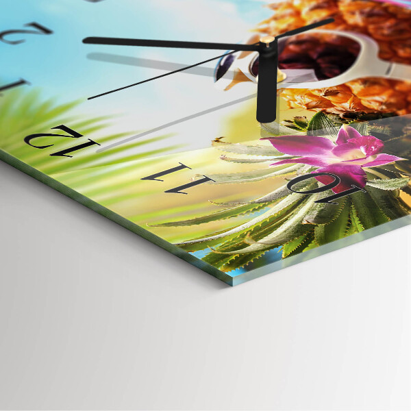 Square wall clock Pineapple