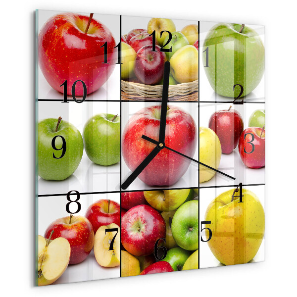Square wall clock Apples