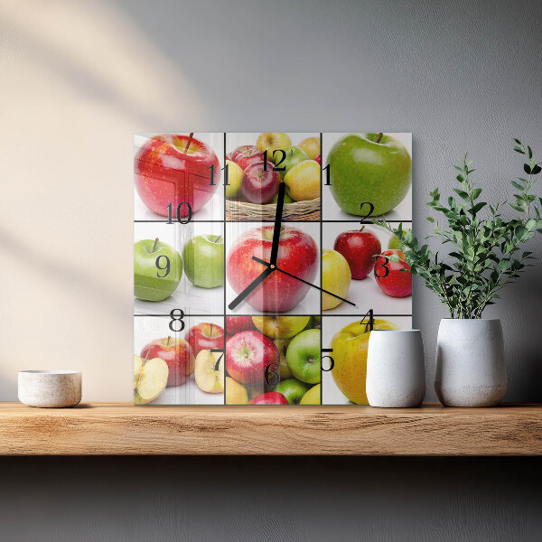 Square wall clock Apples