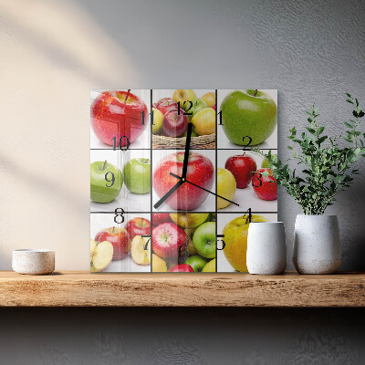 Square wall clock Apples
