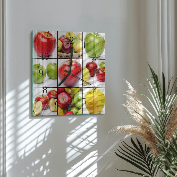 Square wall clock Apples