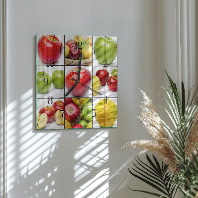 Square wall clock Apples