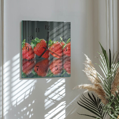 Square wall clock Strawberries