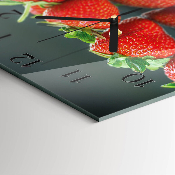 Square wall clock Strawberries