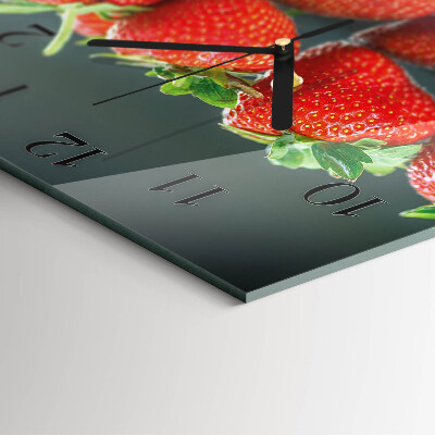 Square wall clock Strawberries