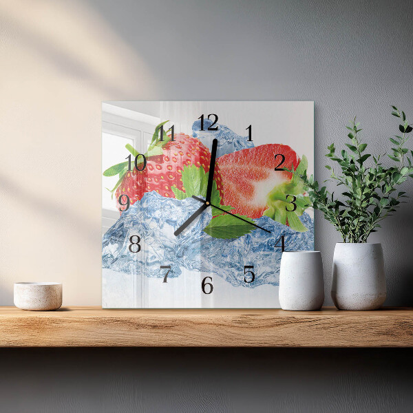Square wall clock Strawberry Ice Cream