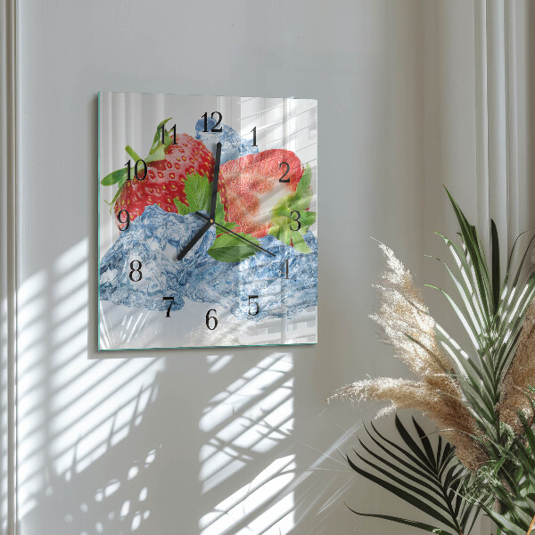 Square wall clock Strawberry Ice Cream