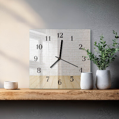 Square wall clock Brick