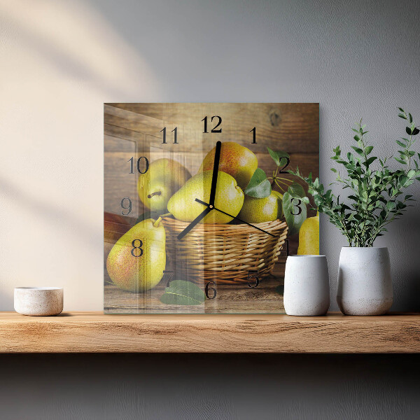 Square wall clock Pears