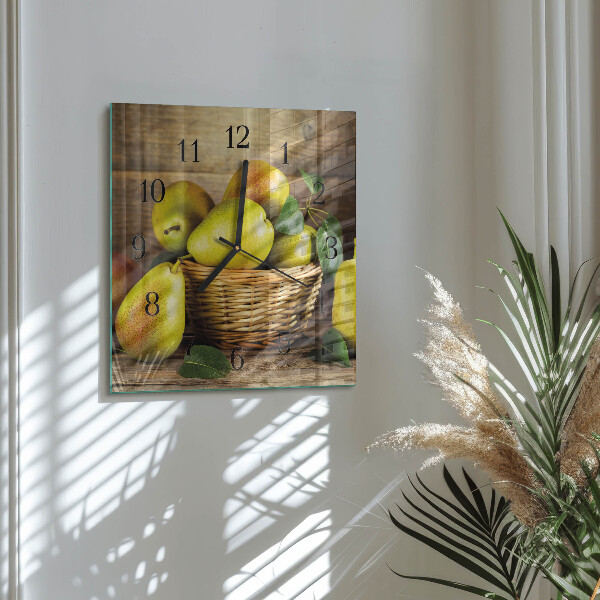 Square wall clock Pears
