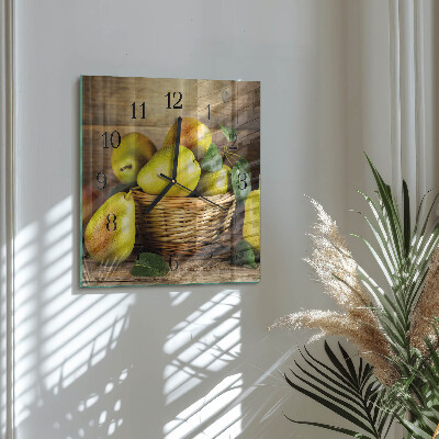 Square wall clock Pears