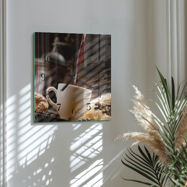 Square wall clock Coffee