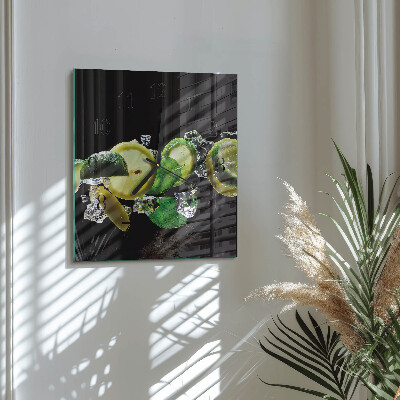 Square wall clock Lemon and Lime