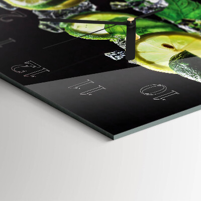 Square wall clock Lemon and Lime