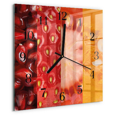 Square wall clock Fruit