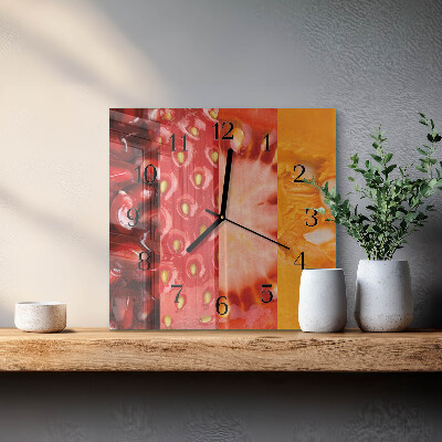 Square wall clock Fruit