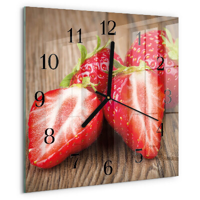 Square wall clock Strawberries