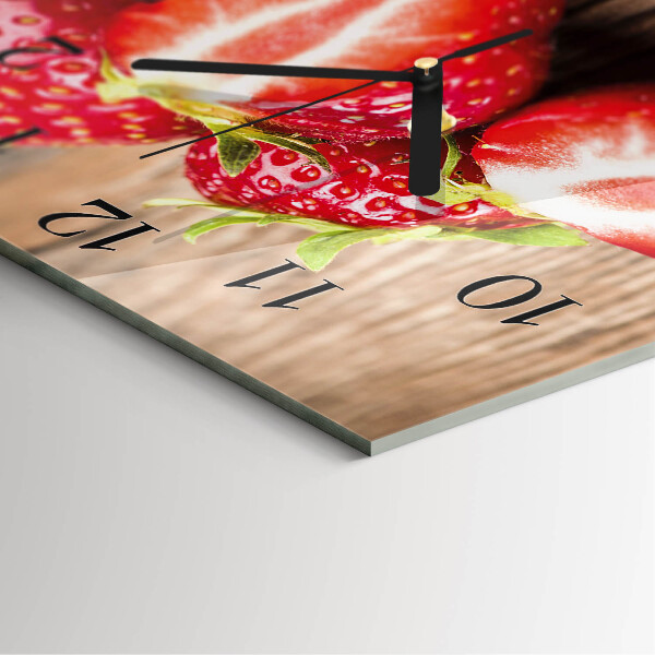 Square wall clock Strawberries