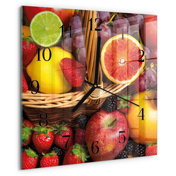 Square wall clock Fruit