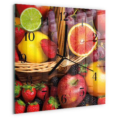 Square wall clock Fruit