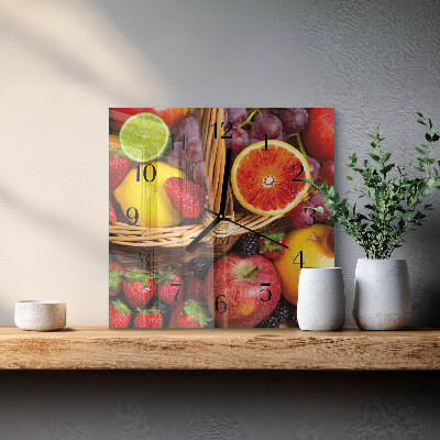 Square wall clock Fruit