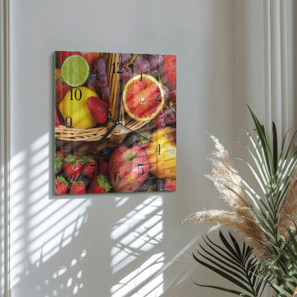 Square wall clock Fruit