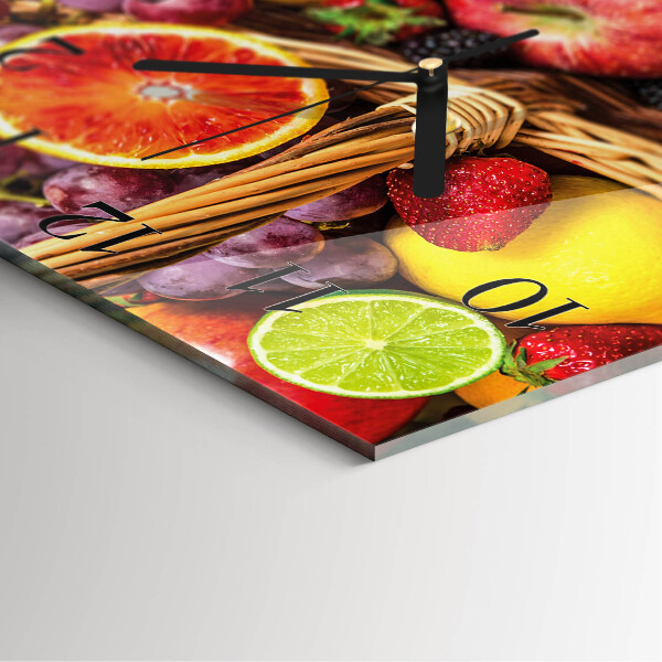 Square wall clock Fruit
