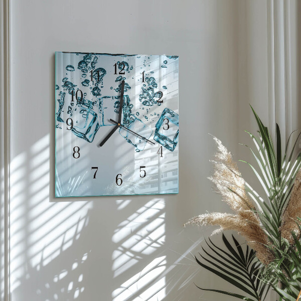 Square wall clock Ice