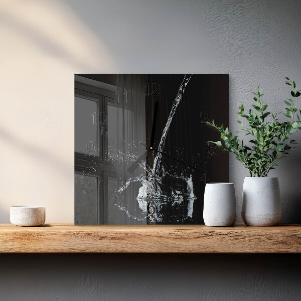 Square wall clock Water